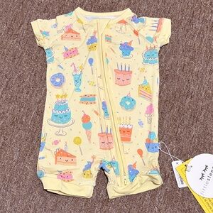 Little Sleepies Yellow Cake Party Bodysuit